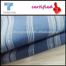 Kundenspezifische Hot Sell Baumwolle Dark Blue Stripe Shirting Plain weben Stoff für Kleider/Light Gewicht Baumwolle Futterstoff